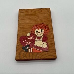 Vtg Raggedy Ann Handcarved Wooden‎ Wall Art By Ebe USA MINT